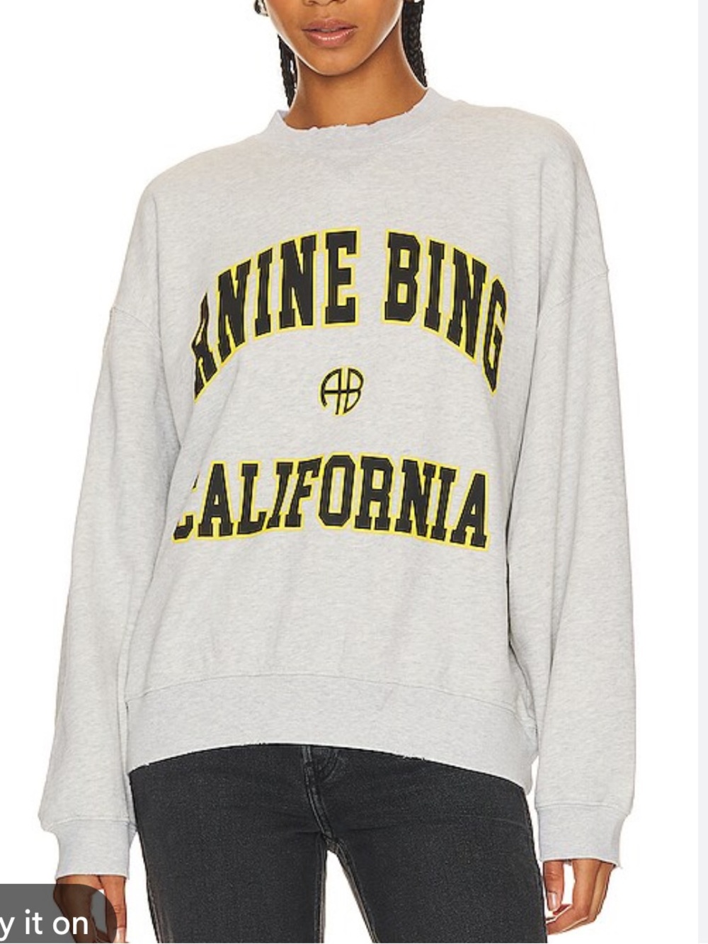 Anine Bing Jaci Sweatshirt in Heather Grey NWOT Sample